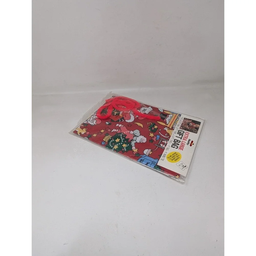 Vintage 1989 Hefty Extra Large Christmas Gift Bag Santa Claus 80s 1980s NEW OLD